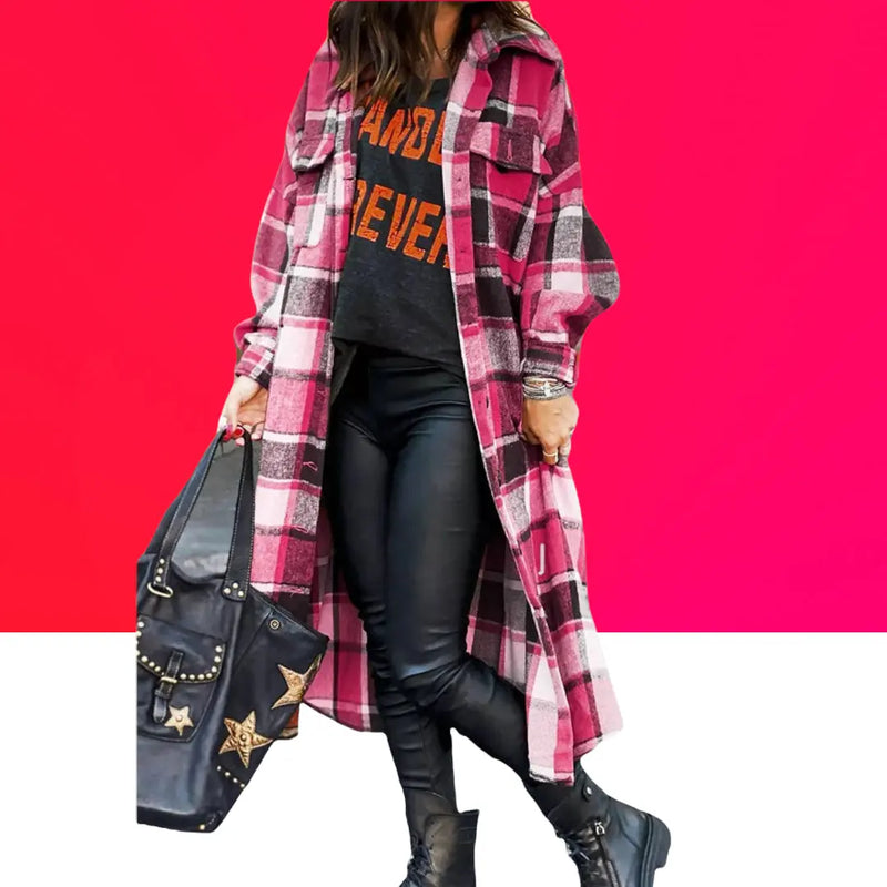 Pink Plaid Flannel Jacket WearMSW