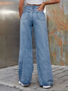 Distressed Wide Leg Jeans with Pockets Trendsi