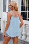 Eyelet Scoop Neck Spaghetti Strap Cami Trendsi