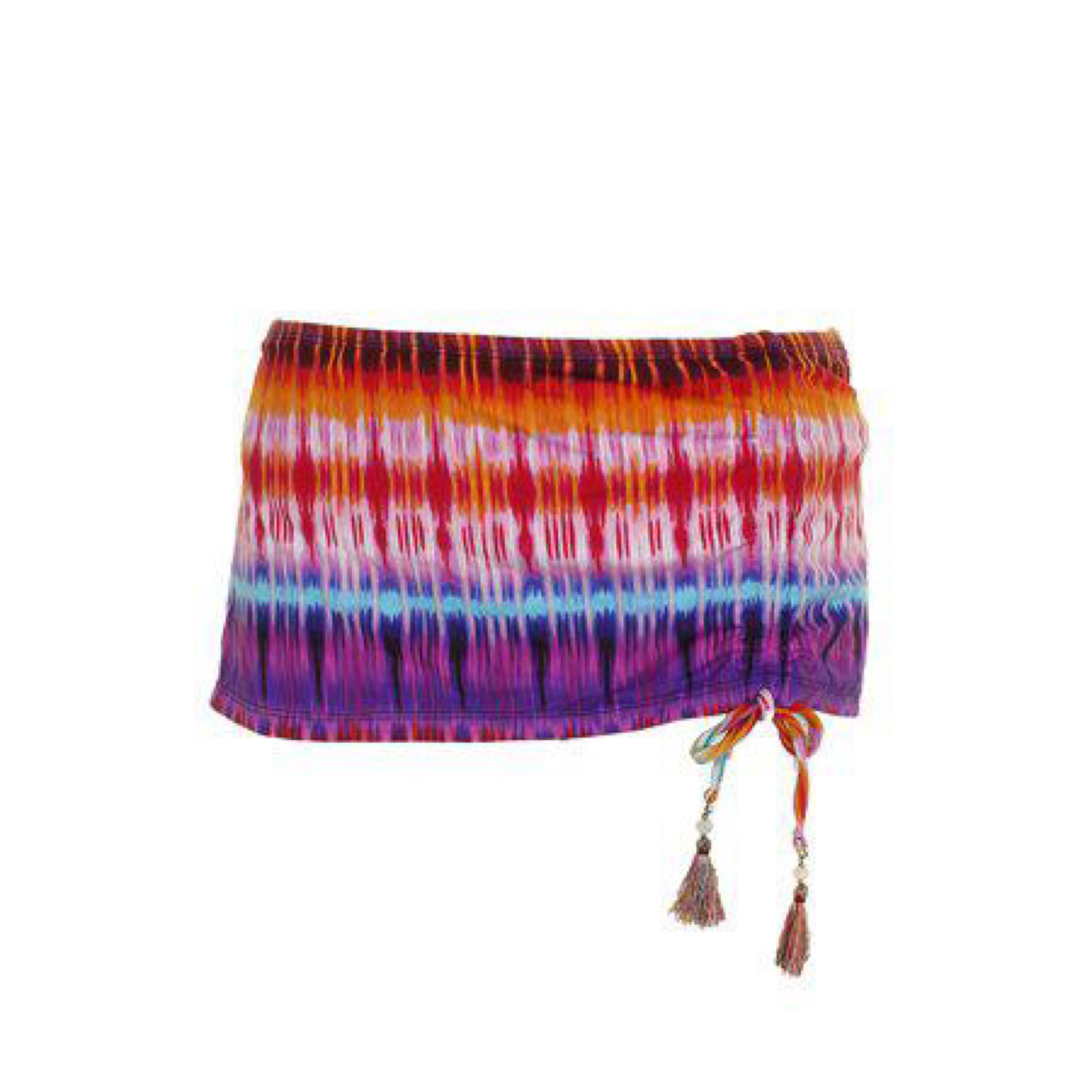 Bleu by Rod Beattie Orange Purple Ikat Printed Adjustable Swim Skirt