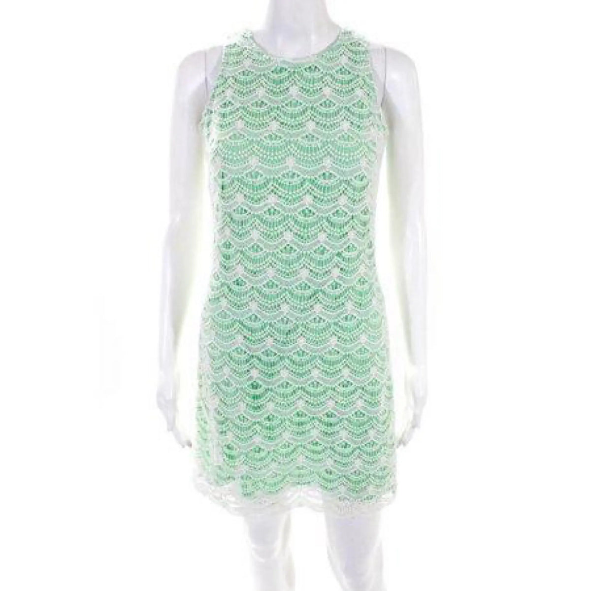 Southern Tide Womens Sleeveless Crochet Overlay Sheath Dress Green Size 2 Makuwa Swim Wear