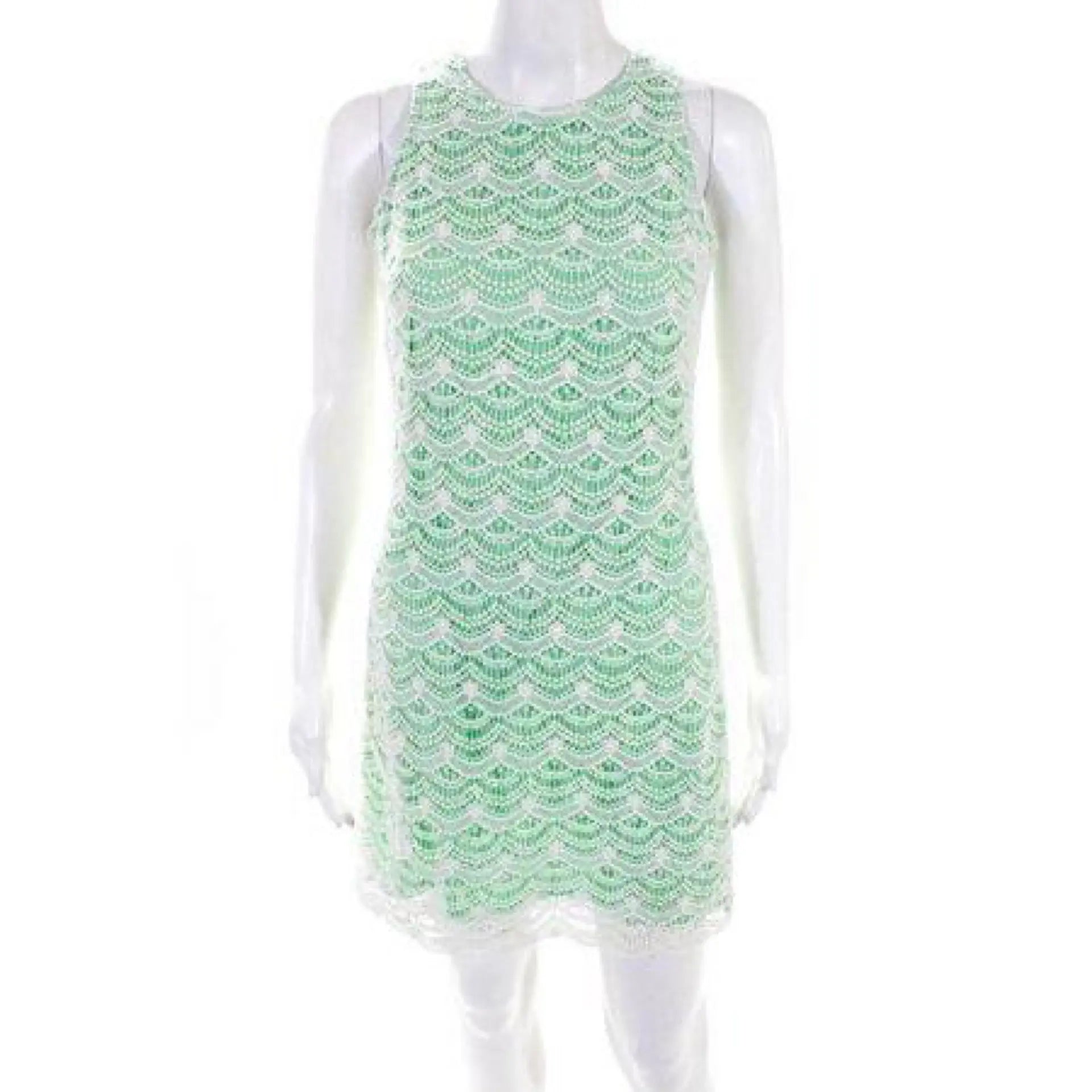 Southern Tide Womens Sleeveless Crochet Overlay Sheath Dress Green Size 2 Makuwa Swim Wear
