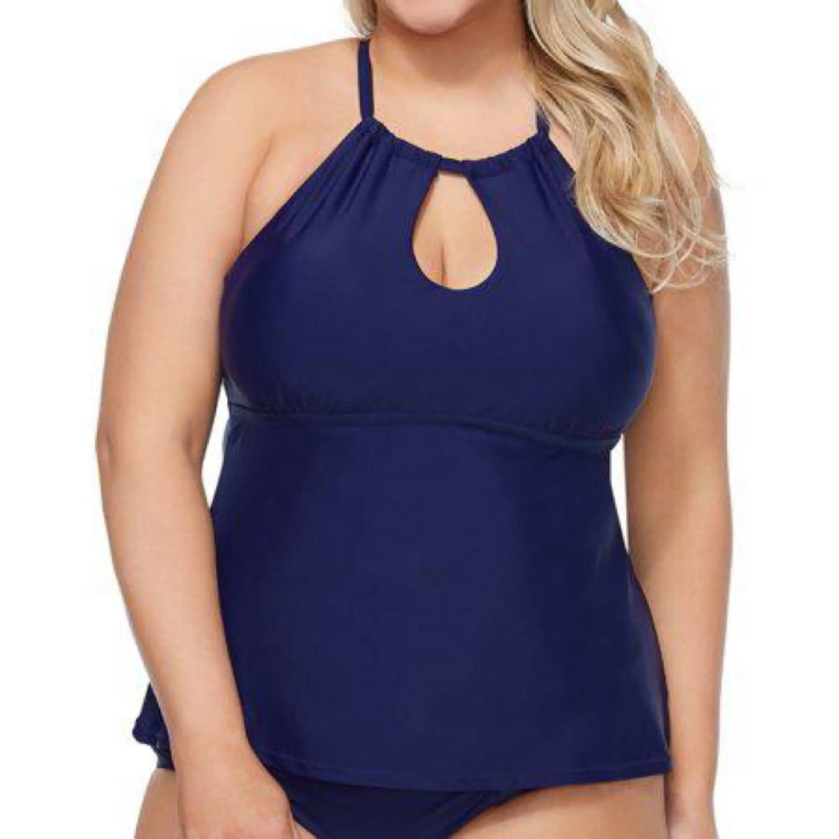 Raisins Curve Trendy Plus Size Juniors' Solid Rosalie Underwire Tankini Top Women's Swimsuit Raisins