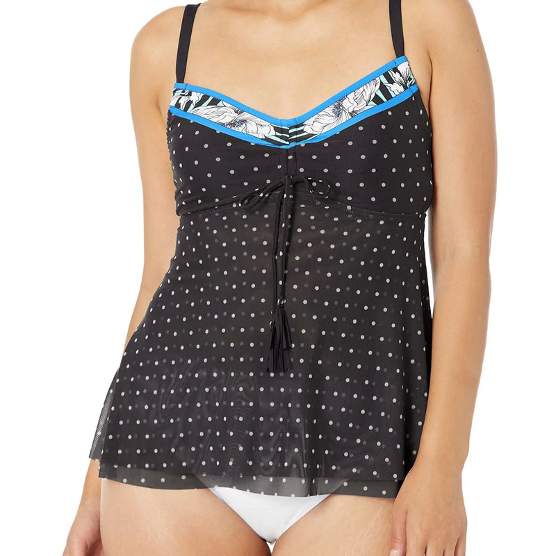 Beach House Women S Mesh Layer Tankini Swimsuit with Adjustable Neckline Makuwa Swim Wear