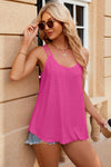 Eyelet Scoop Neck Spaghetti Strap Cami Trendsi