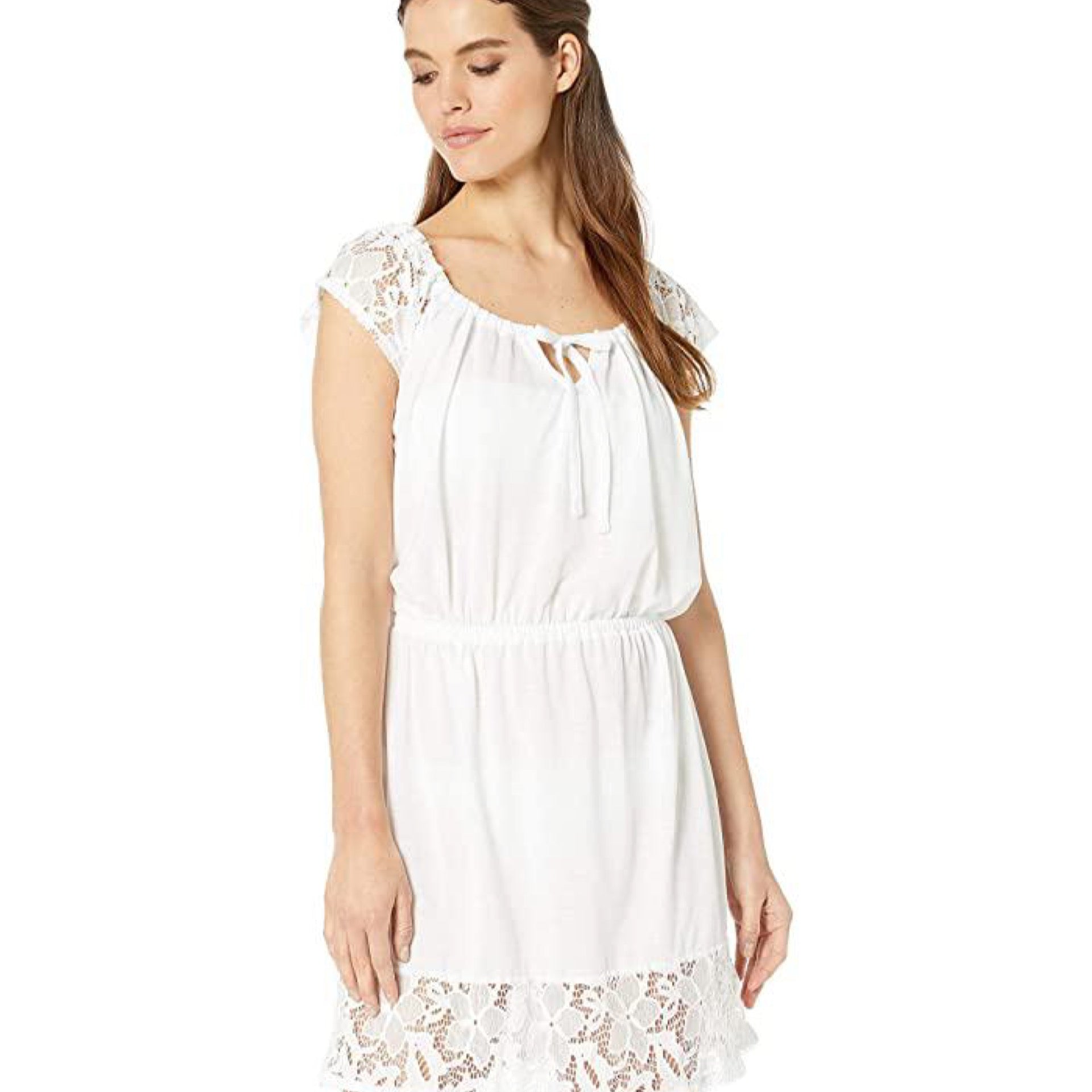 Dotti Floral Find Dress Cover-Up (White) Women's Swimwear
