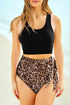 Two-Tone Tied Two-Piece Swimsuit Trendsi