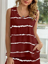 Striped Round Neck Tank and Shorts Lounge Set Trendsi