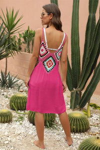 Geometric V-Neck Spaghetti Strap Cover Up Dress Trendsi