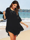 Backless Cutout Three-Quarter Sleeve Cover Up Trendsi