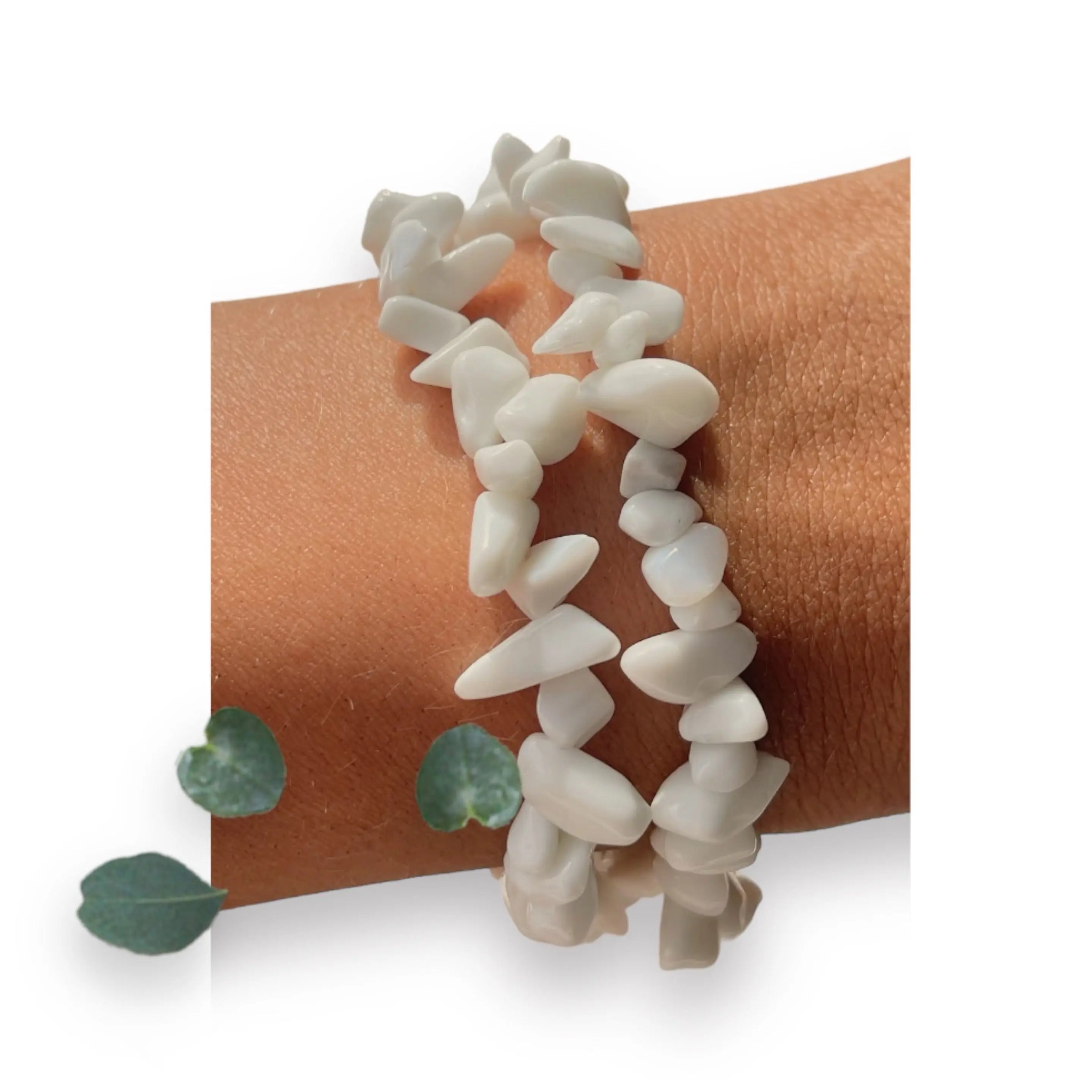 White Jade Chip Bracelet Makuwa Swim Wear