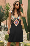 Geometric V-Neck Spaghetti Strap Cover Up Dress Trendsi