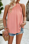 Ruched Grecian Neck Tank Trendsi