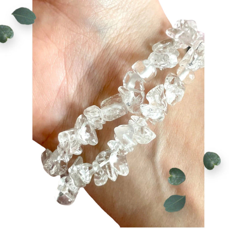 Clear Quartz Chip Bracelet Makuwa Swim Wear