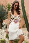 Geometric V-Neck Spaghetti Strap Cover Up Dress Trendsi
