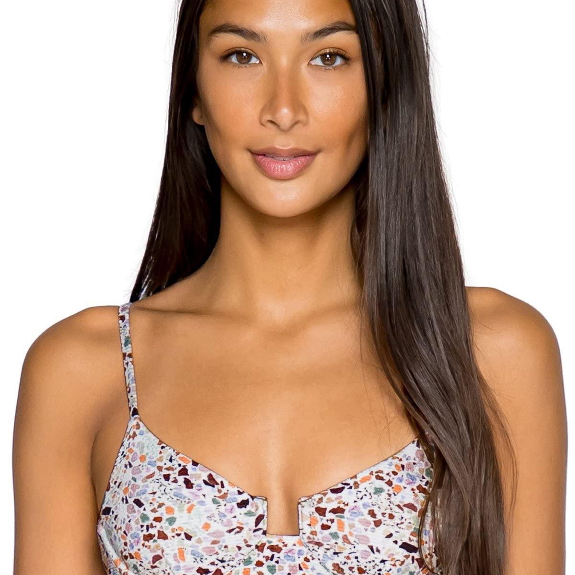 B Swim Aruba Women's Swimsuit Bikini Top, Terrazzo