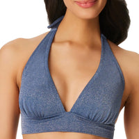 Jessica Simpson Women's Surfers Paradise Halter Triangle Bikini Top Women's Swimsuit Jessica Simpson