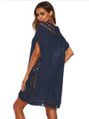 Cutout V-Neck Short Sleeve Cover-Up Trendsi