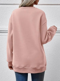 Graphic Round Neck Long Sleeve Sweatshirt Trendsi