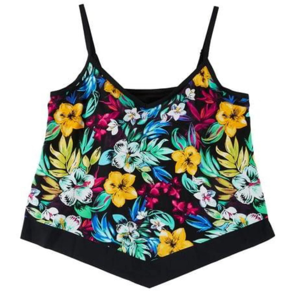 Maxine of Hollywood Plus Island Mist Flutter Tankini Top Makuwa Swim Wear