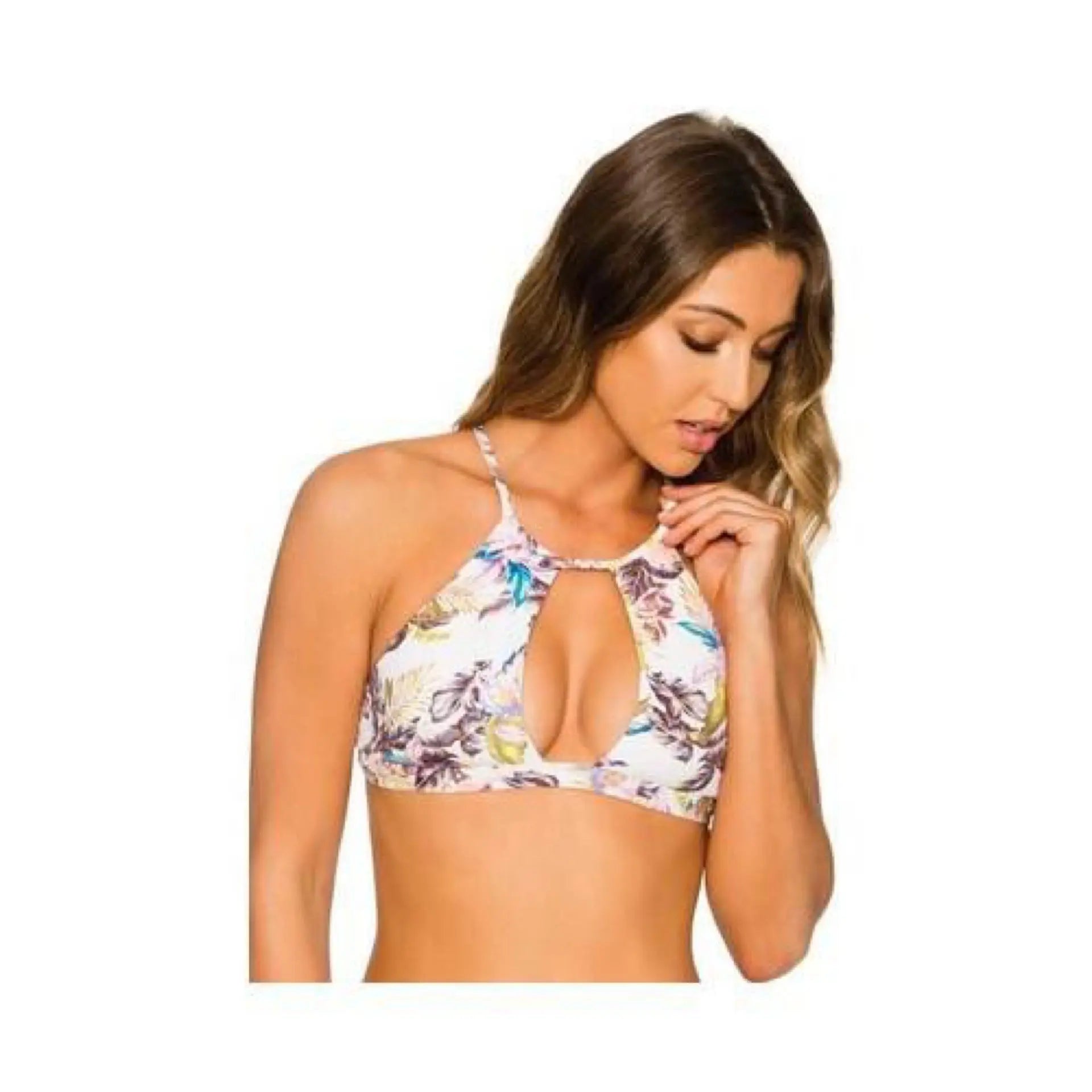 b. Swim Women's Waterfall Hi-Neck Bikini Top B Swim