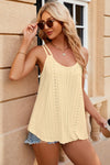 Eyelet Scoop Neck Spaghetti Strap Cami Trendsi