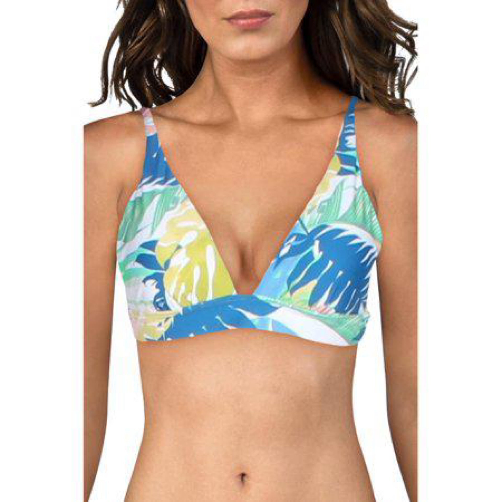 Raisins Womens V-Neck Halter Swim Top Separates