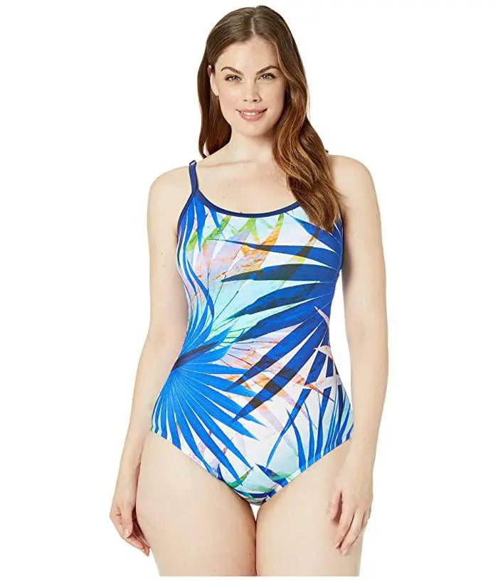Maxine of Hollywood Swimwear Palm Party Over The Shoulder Maillot One-Piece Women's Swimsuits One Piece Maxine of Hollywood