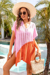 Slit Color Block V-Neck Cover Up Trendsi