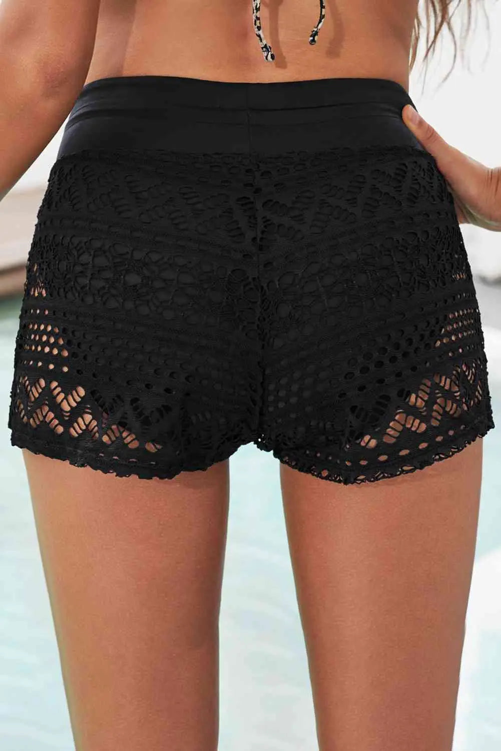 Full Size Drawstring Waist Swim Shorts - Makuwa Swim Wear