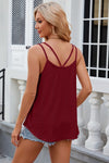 Eyelet Scoop Neck Spaghetti Strap Cami Trendsi