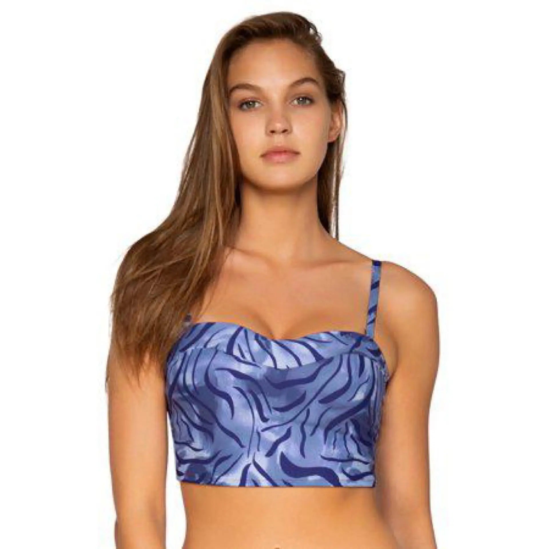Sunsets Sumatra Waverly Bandeau Bikini Top D Cup / blue Sunsets