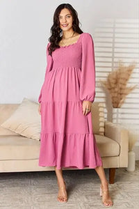 Culture Code Full Size Ruffle Trim Smocked Tiered Dress Trendsi