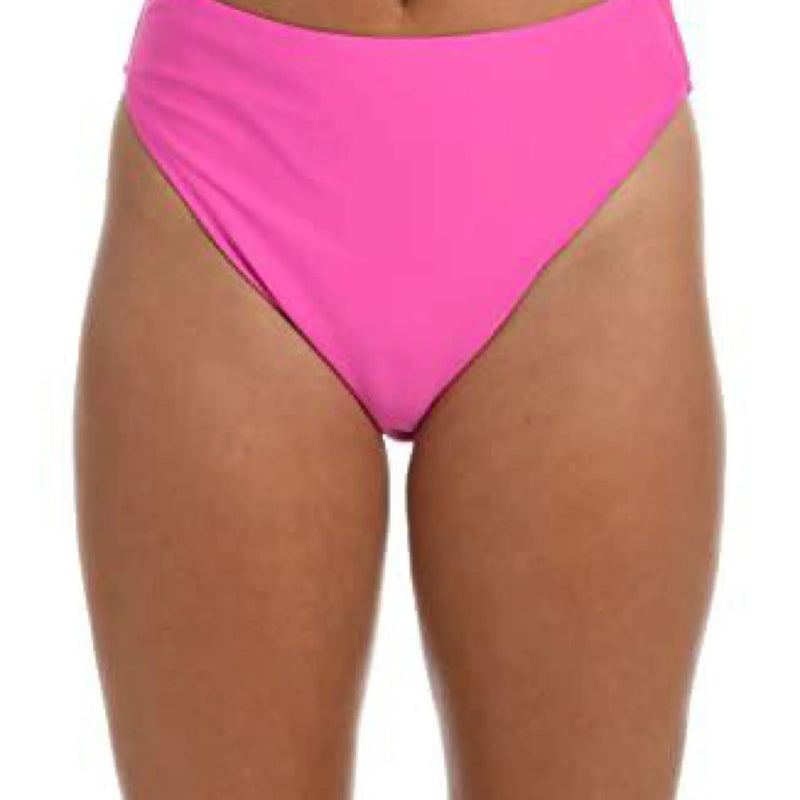 Hobie Women's Standard Hi Waist Bikini Swimsuit Bottom, Hot Pink//Solids Hobie