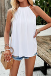Ruched Grecian Neck Tank Trendsi