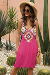 Geometric V-Neck Spaghetti Strap Cover Up Dress Trendsi