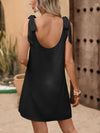 Scoop Neck Tie Shoulder Mini Dress Trendsi