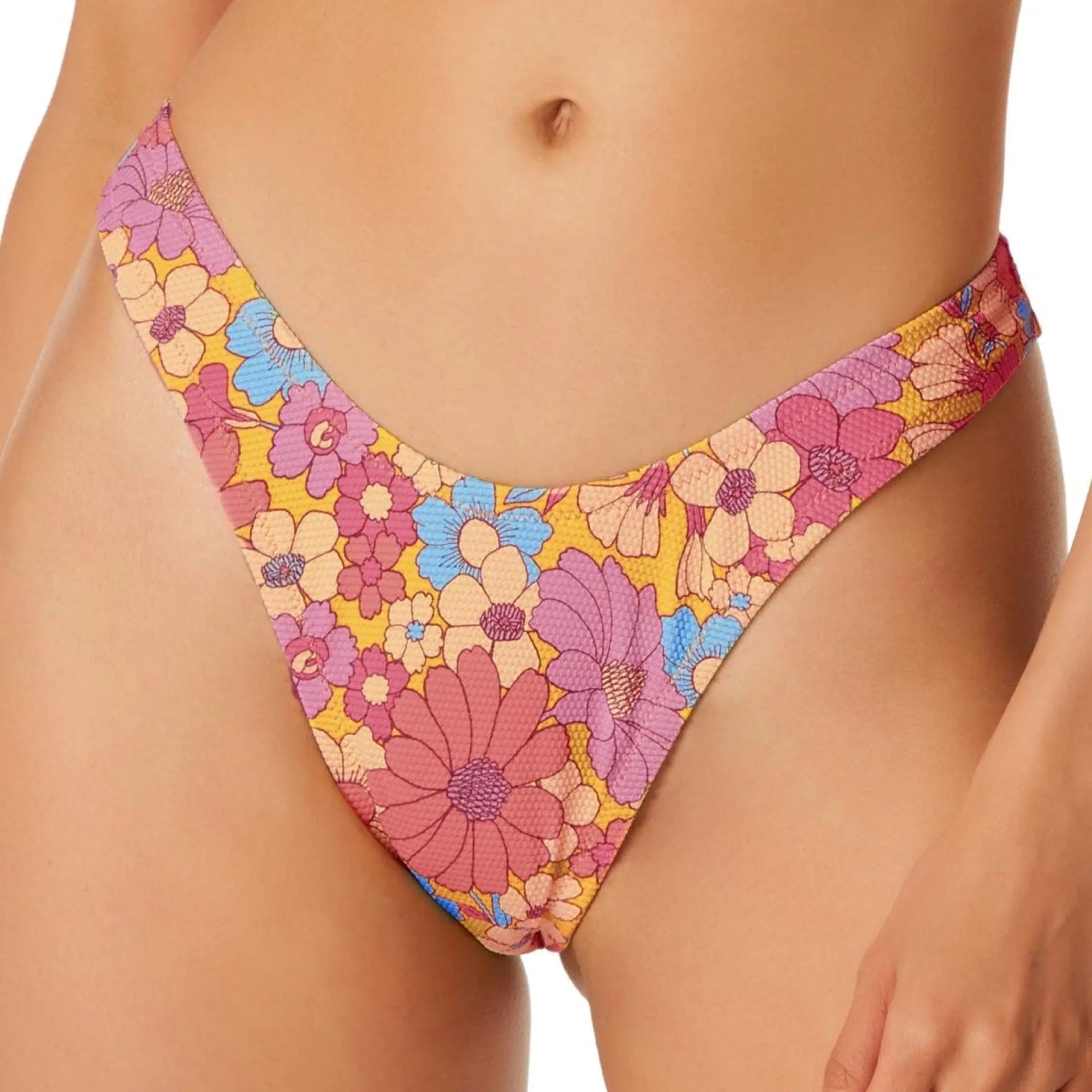 Jessica Simpson Floral Rendevous High Cut Cheeky Swim Bottoms Women's Swimsuit Jessica Simpson