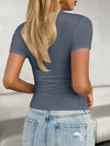 Scoop Neck Short Sleeve T-Shirt Trendsi