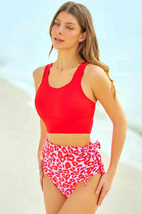 Two-Tone Tied Two-Piece Swimsuit Trendsi