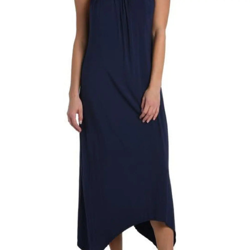 La Blanca Beaded Handkerchief Hem Cover-Up Dress in Indigo La Blanca