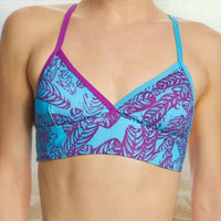 Teal Longline Bikini Top Makuwa Swim Wear
