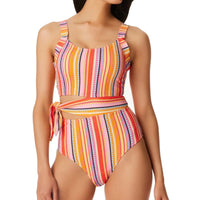 Jessica Simpson Women's Escape to Pacific Tied One-Piece Swimsuit Women's Swimsuit Jessica Simpson
