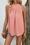 Ruched Grecian Neck Tank Trendsi