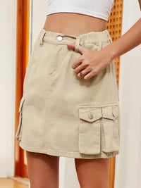 High Waist Denim Skirt Trendsi