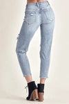 RISEN Distressed Slim Cropped Jeans Trendsi