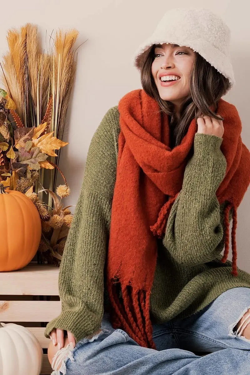 HEATHERED SOFT KNIT SCARF Makuwa Swim Wear