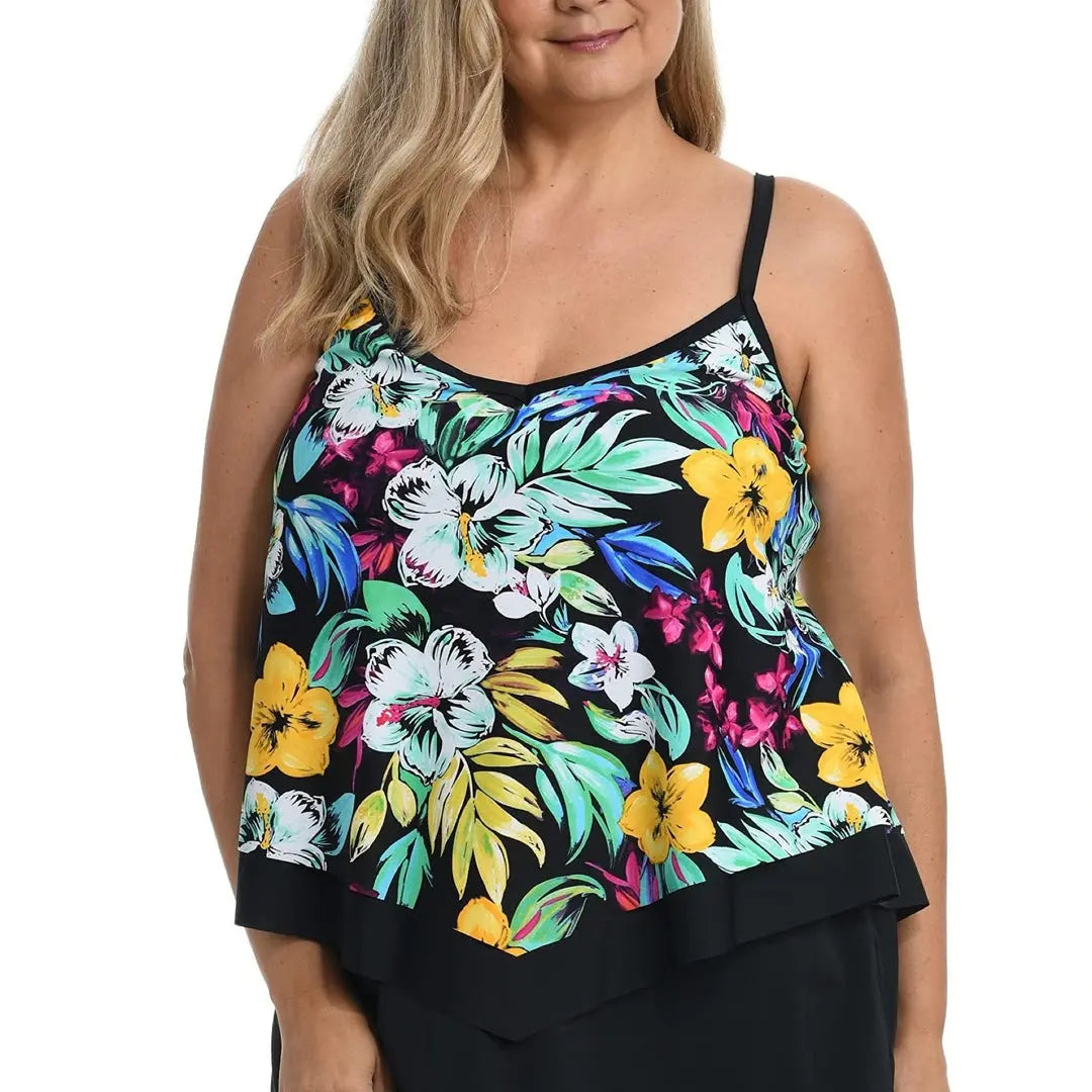 Maxine of Hollywood Women’s V-Neck Flutter Tankini Swimsuit Top Maxine of Hollywood
