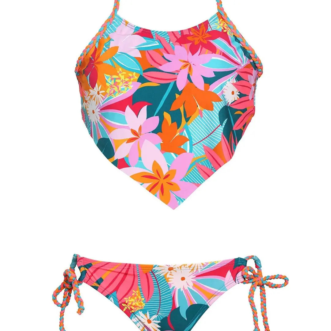 Hobie Kids' Tankini Top and Side Tie Hipster Bottom Swimsuit Set Hobie Girls