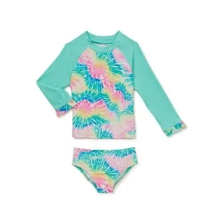 Kids' Shelloha Baby and Toddler Girls Rash Guard and Bikini Bottoms Set with UPF 50+ Shelloha Girls